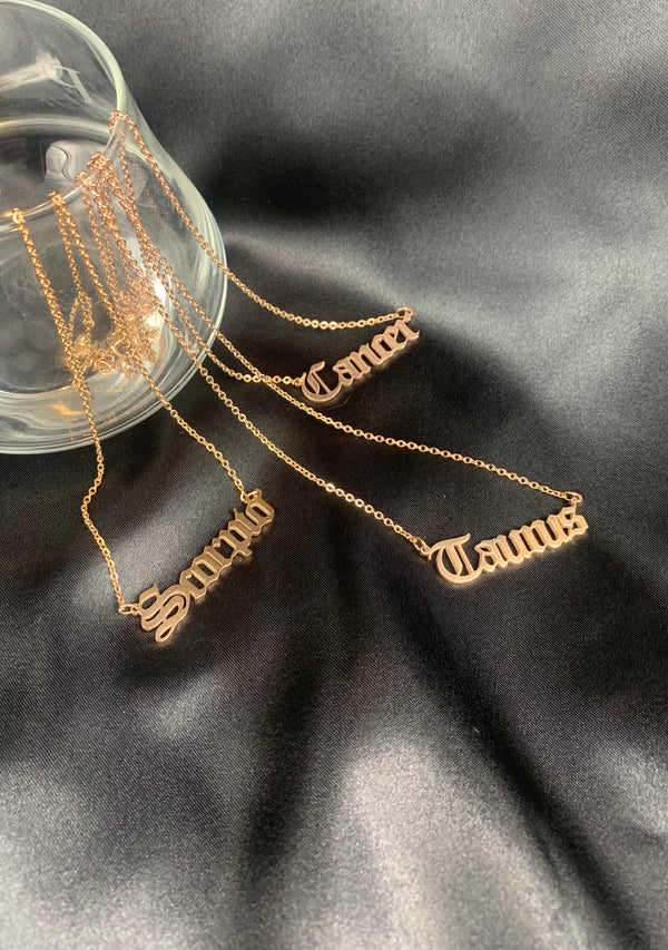 Rose gold zodiac necklaces