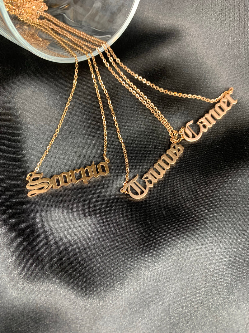 Rose gold zodiac necklaces